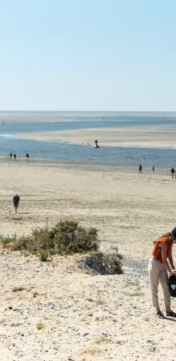 De duinroute « route blanche » tussen Le Hourdel en Cayeux-sur-Mer