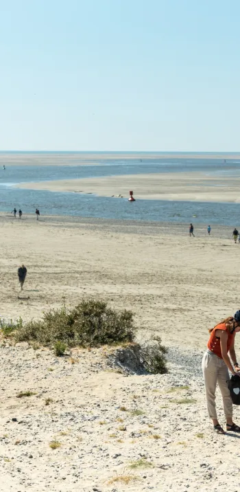 De duinroute « route blanche » tussen Le Hourdel en Cayeux-sur-Mer