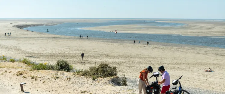 De duinroute « route blanche » tussen Le Hourdel en Cayeux-sur-Mer